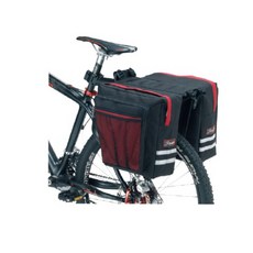 OGNS 後袋 後架用馬鞍袋 後架包 貨架 長途旅行 馬鞍袋 貨袋 環島 單車 腳踏車 旅遊, 1個, 紅黑色