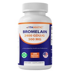 비타마틱 브로멜라인 브로멜린 파인애플 효소 Bromelain 2400GDU G 180캡슐, 1개