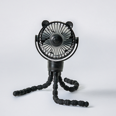 휴대용 문어발 각도조절 무소음 3단 무선 분리형 유모차 선풍기, 1개, 블랙