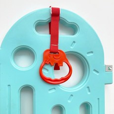 遊戲圍欄手拉環 嬰兒學步輔助拉環, 1個, 紅-1個裝-穿孔款可調節長短