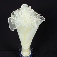 浪花紗 花束裝飾網紗 波浪紗 圍邊裝飾 花藝包裝, 04.素邊浪花纱約28CM長260米白