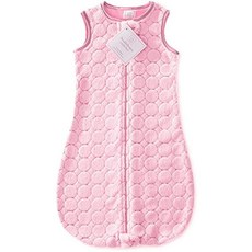SwaddleDesigns 아늑한 플러시 침낭 양방향 지퍼가 있는 민소, 핑크 퍼프 서클