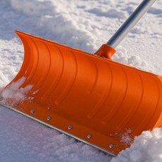 축사 농가 거름용 낙엽청소 바퀴달린 제설삽 주황 59cm 앞마당 눈치우기 제설도구 학교 P삽, 1개