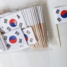 태극기 이쑤시개 장식 꽃이 100개 파티 행사 테이블 데코, 1개, 상세페이지 참조
