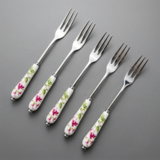 하이델 울트라 본 차이나 보타닉 가든 티스푼 과일포크, 1세트, 과일포크 5P