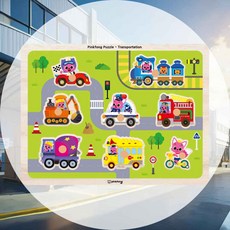 손잡이퍼즐 탈것 P330 핑크퐁퍼즐 목재퍼즐 집중놀이 손놀이완구 소근육훈련 기본완구