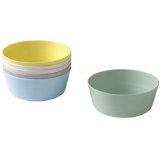 이케아 칼라스 그릇 다용도 용기 6개, 멀티컬러, 1세트
