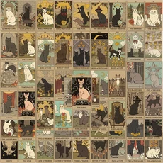 10/30/72PCS 빈티지 클래식 고양이 스타일 타로 스티커 장식 데칼 장난감 DIY 노트북 스케이트 보드 방수, 01 72PCS