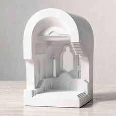 아트 오브제 석고상 건축물 홈데코 인테리어 소품 선반 장식, white