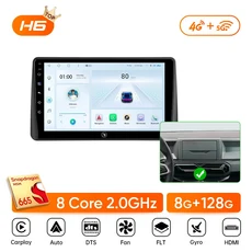 아이나비 자동차 라디오 르노 더스터 디치아 2024 무선 카플레이 안드로이드 오토 DSP 4G 멀티미디어 HDMI, 08 H6 8G 128G (9inch), 01 빠른, 01 A Set