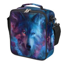 Cfpolar 스컬 스케이트보드 런치 박스 남아 여아용 단열 백 재사용 가능한 미니 쿨러 토트 박스 보온 식사 키트 어깨 스트랩 포함 직장 학교 피크닉용 173554, C-Animal Wolf 9