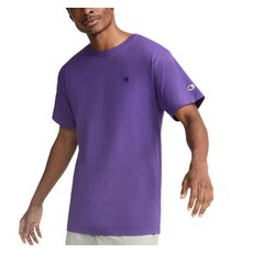 Champion 클래식 남성용 저지 티셔츠 2XL 네이비, Purple Pr - C Logo, Small, Purple Pr - C Logo