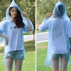우비 성인용 일회용 레인코트 투명 EVA 비옷