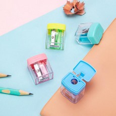 아트박스/호사문구 [델리] 코미코 투명 사각 미니 1홀 연필깎이 (4색 택1), 핑크, 본상품선택