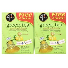 4c 포씨 허니 앤 레몬 맛 그린 티 아이스티 43.4g 2팩 Iced Tea Stix Totally Light Tea2go Green Tea Antioxidant, 24개입