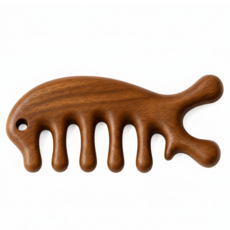 생활공감 원목괄사 박달나무 원목 두피 목 어깨 관절 라운드 혈액순환 림프케어 승모근 바디 마사지기, 브라운우드, 1개