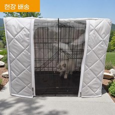 실외 개집 바람막이 야외견사 70X66X9cm 보온 높이 길이 폭 케 방풍덮개 덮개, C. 실버 그레이 투명 도어 커튼 커버만 있고 케 없음