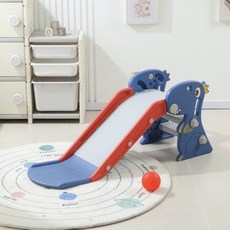 哩哩摳摳 兒童溜滑梯 室內家用滑梯 寶寶安全滑梯 幼兒玩具滑梯 現貨速發, 新款藍色, 1個