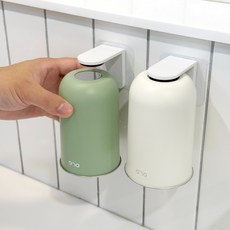 올지 SUS 304 자석 거꾸로 양치컵 세트 무타공, 그린+거치대 2종세트