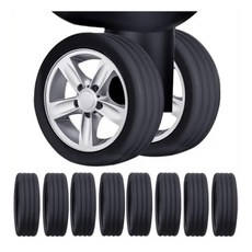 어비스카이 캐리어바퀴 수하물 무소음 실리콘 바퀴 보호 커버, 8개, 블랙