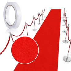 할로윈 결혼식 크리스마스 추수감사절 야외 러그 복도에 액세서리 테이프가 카펫 펠트 60피트 러그용 있는 3.9 프리바운 (빨간색) 런웨이 파티, Red