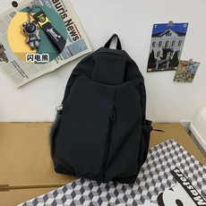 백팩 책가방 대학생 가방 배낭 블랙(펜던트 여행 없음) 대용량, E. 블랙번개곰