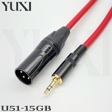 YUXI XLR轉3.5mm音源線 混音機麥克風連接線, 1個, 黃色線材,6米 含雙頭