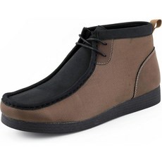 Amai 남성용 아말리 캐주얼 추카 부츠 하이탑 레이스업 스웨이드 남성 신발 크레페 고무 밑창이 있는 데저트 128289, 8, 검정/갈색 (Jason3)