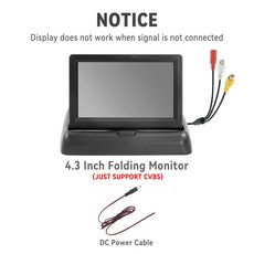 MJDOUD 접이식 4 3 인치 자동차 모니터 후면보기 카메라 포함 TFT LCD HD 화면 주차용 쉬운 설치 백업, 4 3inch, 1개
