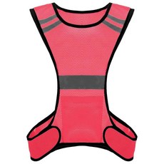 Ptwola 반사 러닝 조끼 높은 가시성 기어 대형 포켓 야간 경량 안전 134535, 핑크