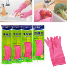 크린랲 고무장갑, 핑크, 중(M), 5개