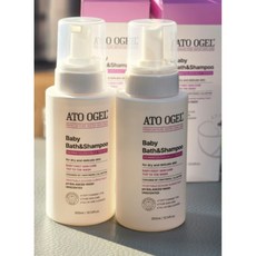 [정품] 아토오겔 베이비 바스 앤 샴푸 저자극 올인원 클렌져 무향 키즈 아기 유아 바디워시 신생아, 300ml, 2개