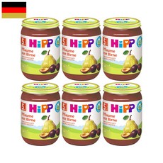 독일 Hipp 힙 5개월 이유식 배 자두 190g 6팩, 6개