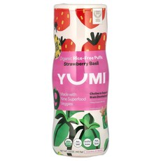 유미 유기농 쌀 무함유 퍼프 8개월 이상 딸기 바질 42.5g(1.5oz) YUI-32409, 42.5g