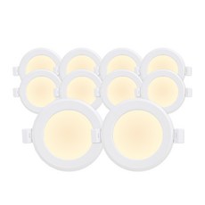 라인라이팅 LED 에코 3인치 다운라이트 5W (벌레유입방지/방습), 전구색(노란빛), 10개