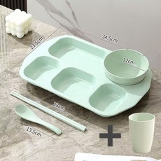 陶瓷分格餐盤 兒童分餐盤 幼兒園卡通寶寶輔食防摔餐具, 綠色,兒童餐盤（1個裝）, 1個