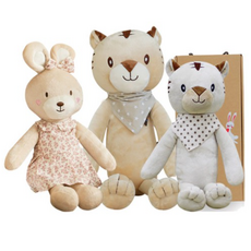 CONY BABY 安撫娃娃 白虎 40cm+兔子 40cm+黃虎 60cm+禮盒, 1組