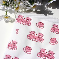 (10장) 핑크 케이크 미니 코팅 유산지 / (16.5x18cm) 펄프 도시락 디저트 배달 샌드위치 케이크 제과제빵 식품포장지, 1개, 1세트