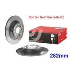 VAG小賴汽車 Golf 5 6 Golf PIus Jetta CC 後 煞車盤282mm Brembo 平面盤全新, 1個