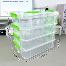 투명 4단 수납함 데스크탑 정리함 휴대용 플라스틱 보관함 쥬얼리 컨테이너 서랍형 박스, 03 S1