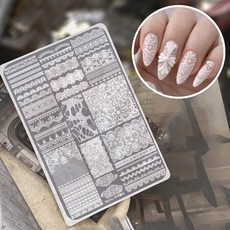 뷰티마우스 빅 레이스 패턴 네일 스탬프 플레이트, 1개, 단품