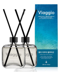 비아지오 250ml 대용량 4종 디퓨저 우드 라벤더 편백 플로랄 코튼 과일 향 디퓨저, 2개, 몰타 아쿠아 블루라군