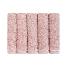 송월타월 코튼 무지 핸드타월, 핑크, 5개