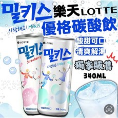 樂天 LOTTE 乳酸蘇打飲 氣泡水/飲料 340ml, 1個
