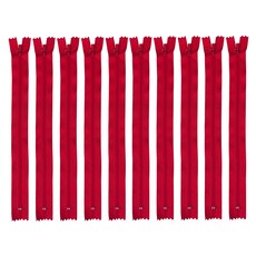 22cm 양면지퍼 8.6인치 바지지퍼 일반지퍼 칼라지퍼, 10개, 레드