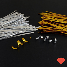 다용도 선물포장 봉지타이 200p, 색상, 은색, 1개