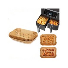 10 200pcs 바베큐 종이 오일 일회용 에어 양피지 베이킹 스퀘어 방수 프라이어 구이 라이너 Gr, ctangle 50pcs