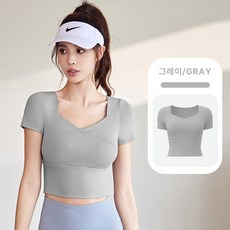 스타일아유 여성용 요가복 스판 트레이닝 슬림핏 숏 헬스복 필라테스 반팔 운동복 런닝 YG0092
