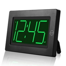 KWANWA 대형 디지털 알람 시계 7.6cm(3인치) LED 디스플레이 배터리 작동 조도 조절 가능한 자동 야간 모드 시각 장애가 있는 노인을 위한 읽기 쉬움 침실 거, 블랙 케이스-그린 LED 숫자