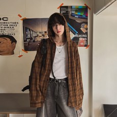 비보뉴 경량 바람막이 여름 후드 자켓 시원한 체크 남녀공용